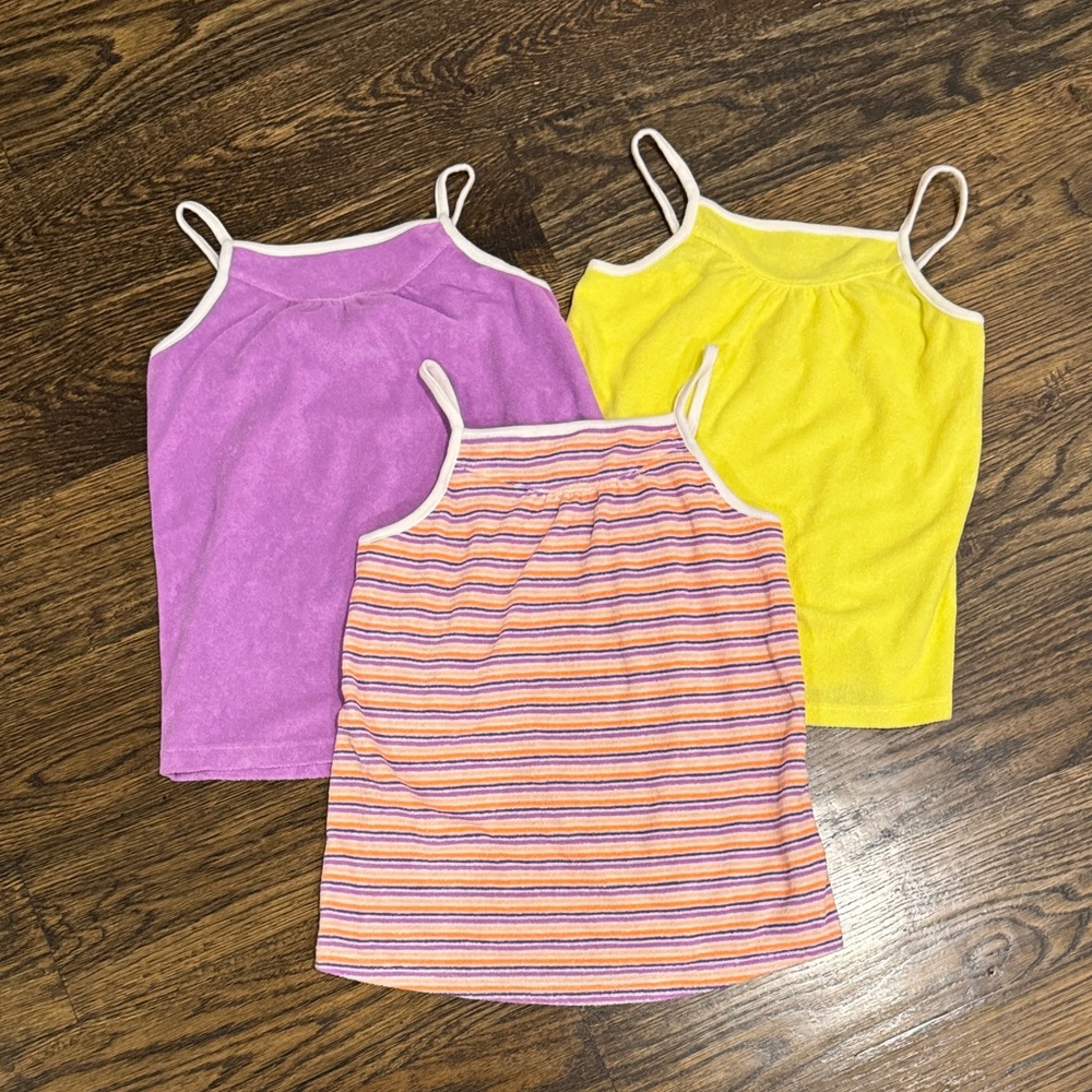 Janie and Jack Purple, Yellow, and Striped Terry Tank Tops